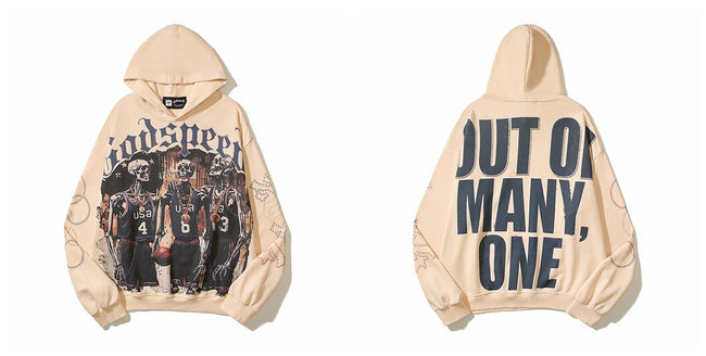 Vintage "Godspeed" Oversized Beige Hoodie Hover Image