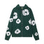 "Denim Tears" Dark Green Floral Pattern Full-Zip Hoodie