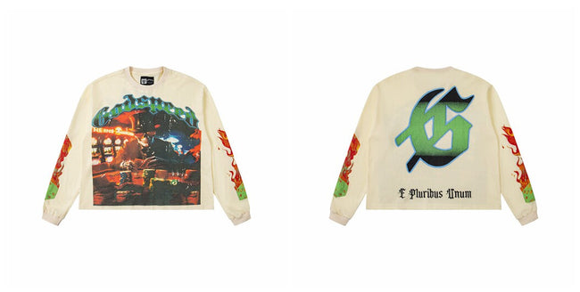 Godspeed "E Pluribus Unum" Bar Scene Graphic Beige Long Sleeve Tee Hover Image