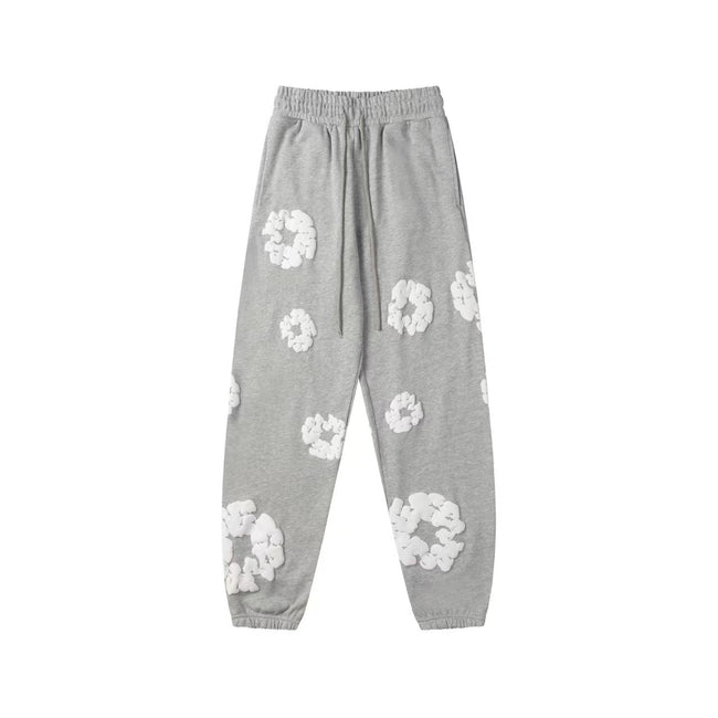 "Denim Tears" Grey Floral Pattern Oversized Sweatpants Hover Image
