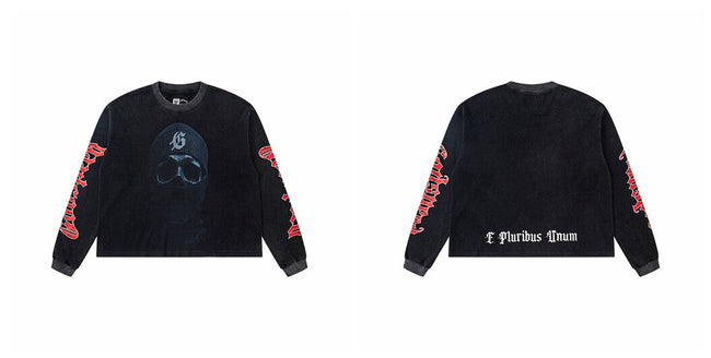 Godspeed "E Pluribus Unum" Balaclava Skull Graphic Black Long Sleeve Tee Hover Image