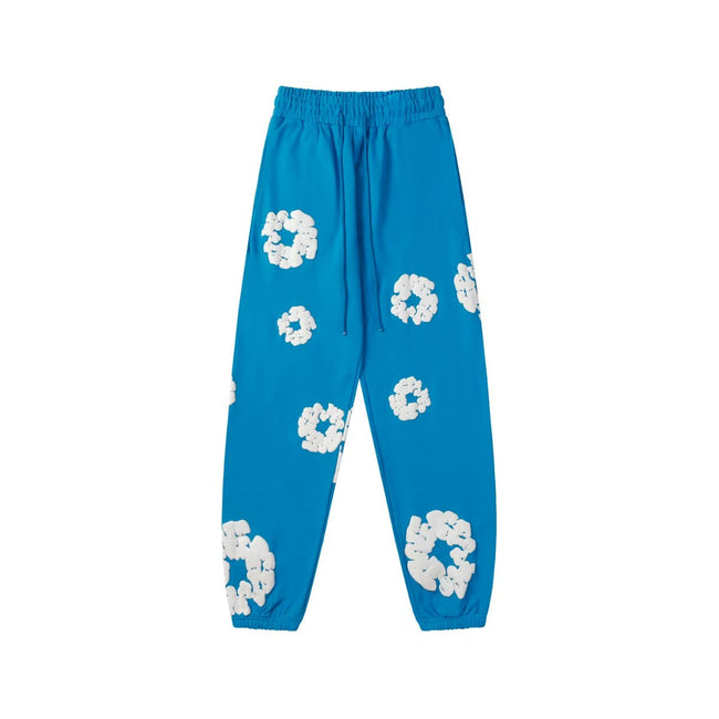"Denim Tears" Blue Floral Pattern Oversized Sweatpants Hover Image
