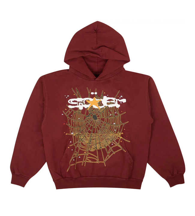 Sp5der Logo Hoodie Maroon Hover Image