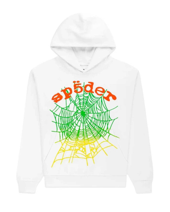 Sp5der OG Web Gradient Hoodie V2 White/Green Hover Image