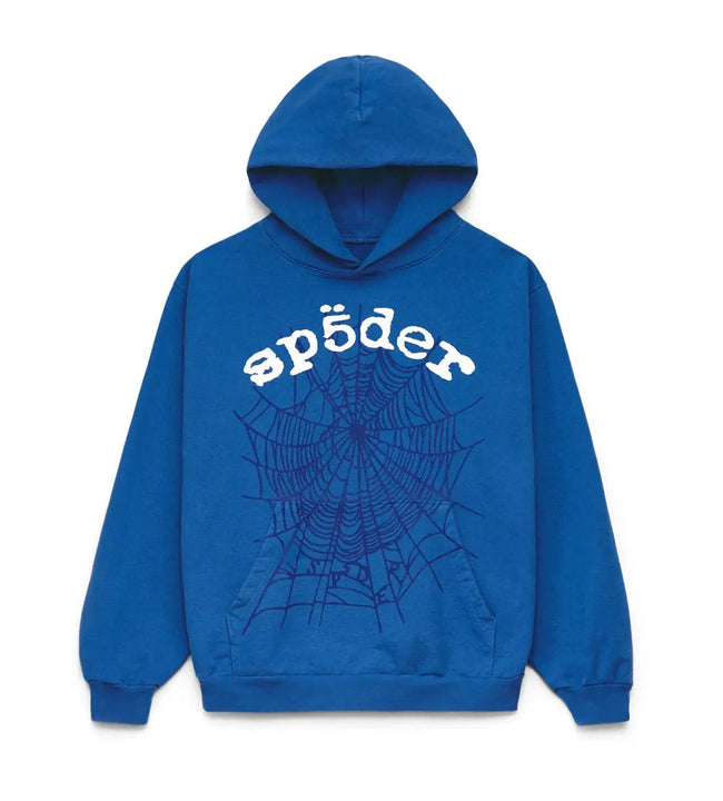 Sp5der OG Web V2 Blue Hoodie Hover Image