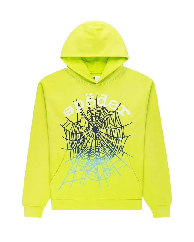 Sp5der OG Web V2 Hoodie Acid Green Hover Image