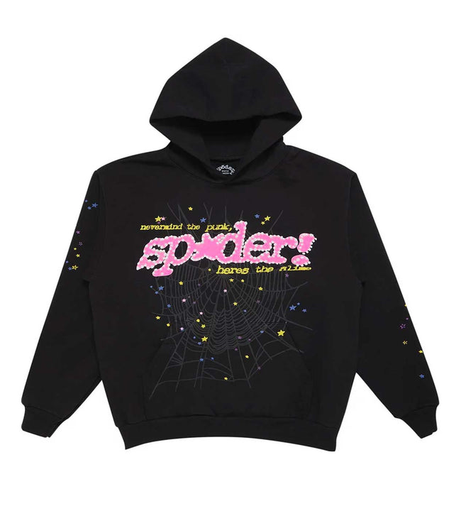 Sp5der P*nk Hoodie V2 Black Hover Image
