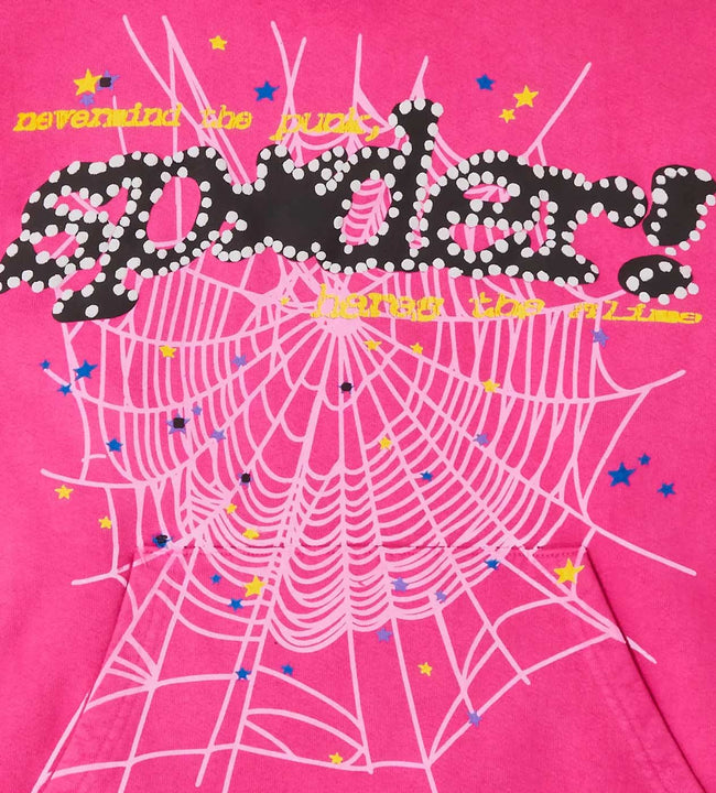 Sp5der P*nk Hoodie V2 Pink Main Image