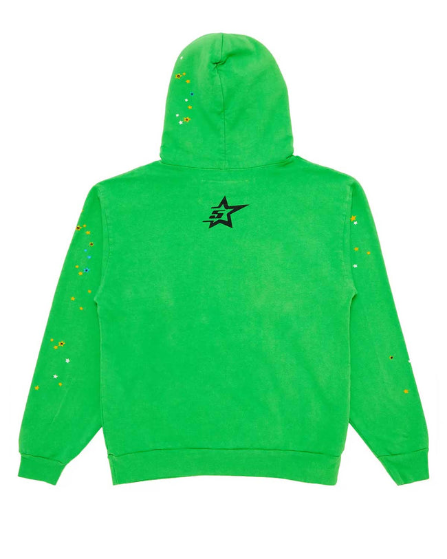 Sp5der P*nk Hoodie V2 Rhinestone Slime Green Main Image
