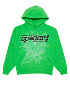 Sp5der P*nk Hoodie V2 Rhinestone Slime Green