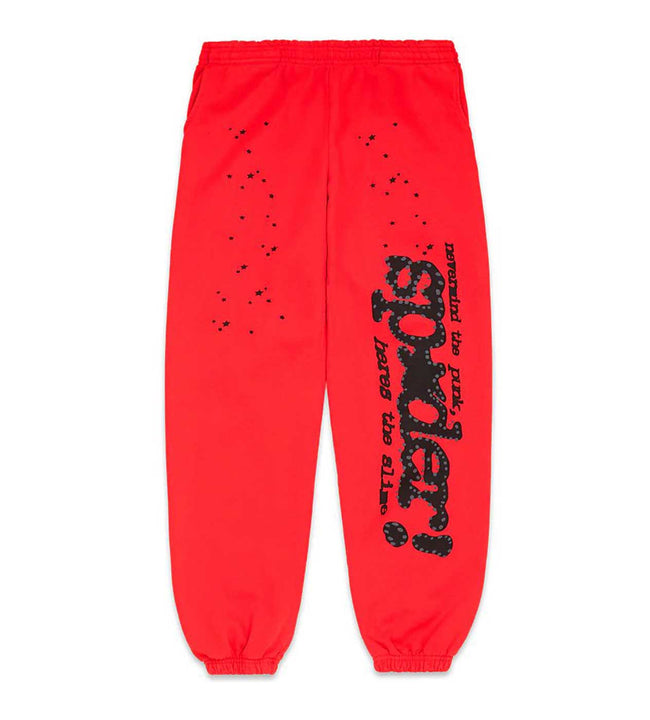 Sp5der P*nk Sweatpants V2 Red Hover Image