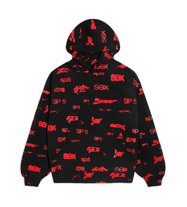 Sp5der Sex AOP Hoodie Black Hover Image