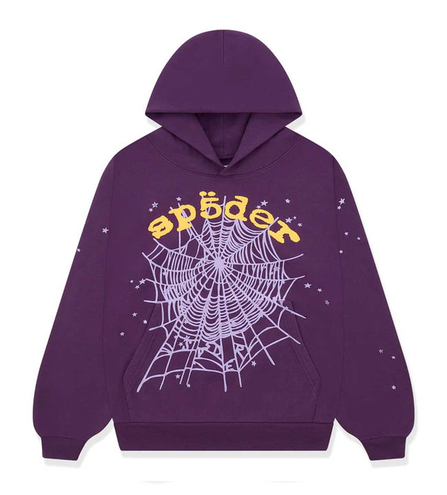 Sp5der Star OG Web v2 Hoodie Purple Hover Image