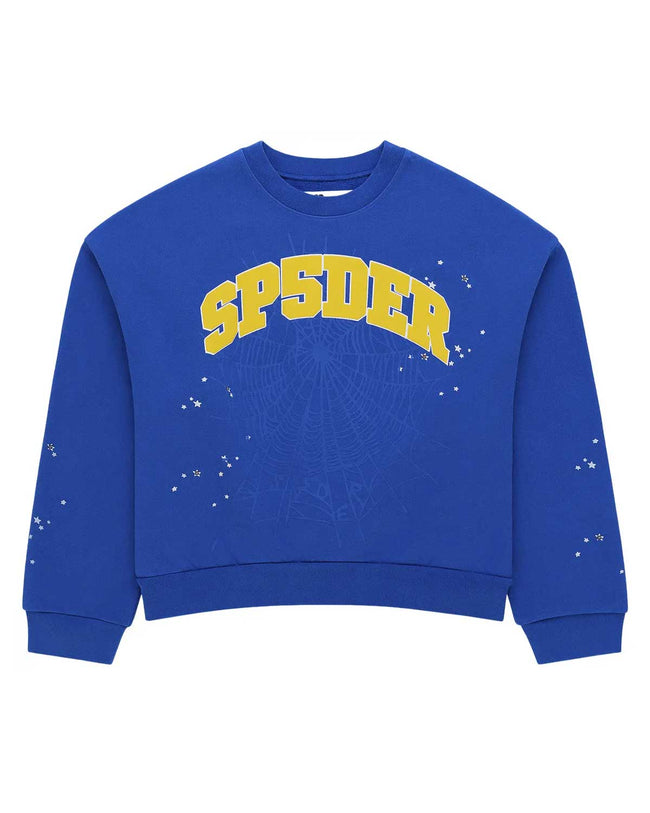 Sp5der Varsity Web Crewneck Blue Hover Image