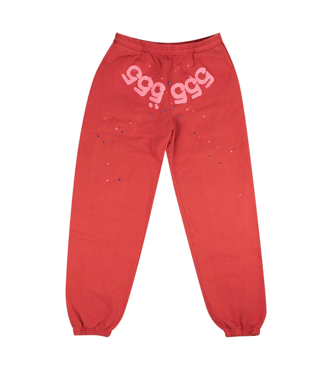 Sp5der 555 Angel Number Sweatpants Red Hover Image