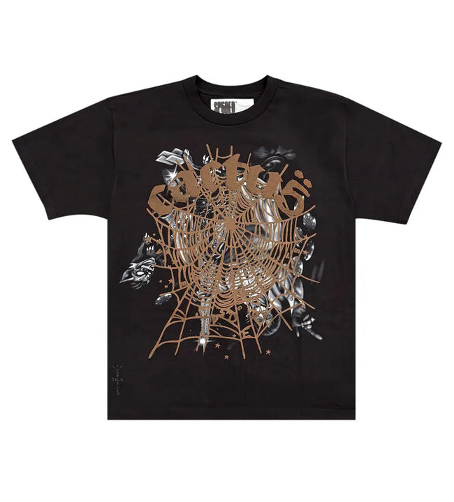 Travis Scott CJ x Sp5der Airbrush Tee Black Hover Image