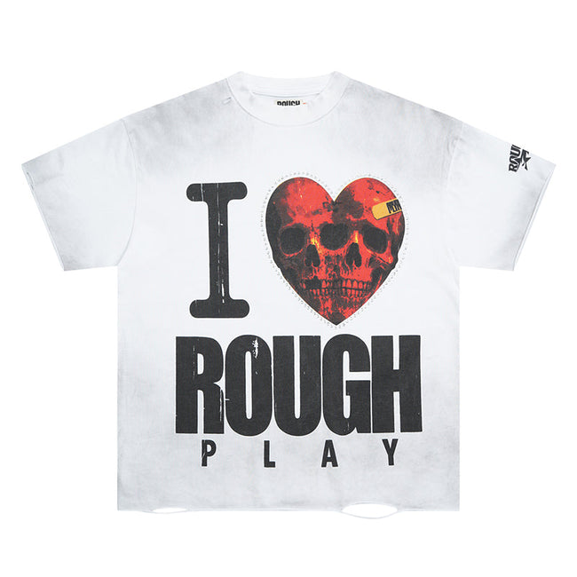 Rough Play T Shirts RoughPlay Love T-Shirt with rhinestones Main Image