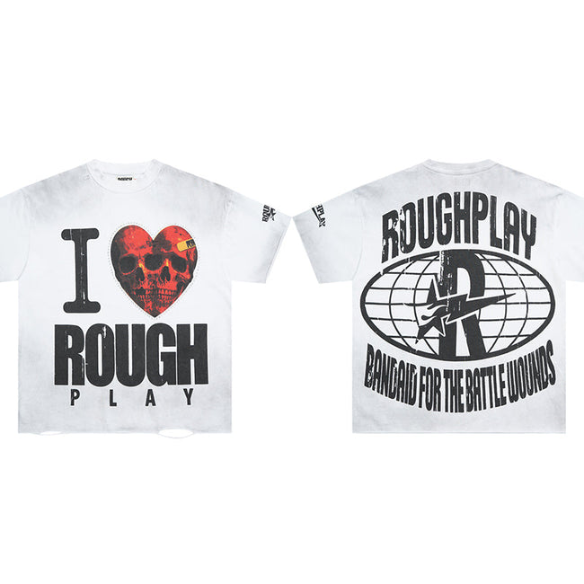 Rough Play T Shirts RoughPlay Love T-Shirt with rhinestones Hover Image