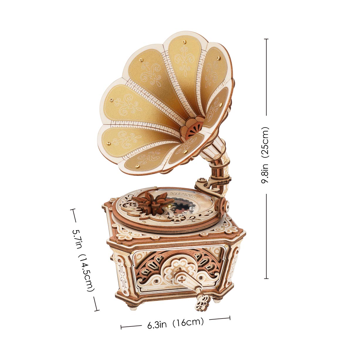 ROKR Diva Gramophone Music Box Wooden 3D Puzzle AMK82
