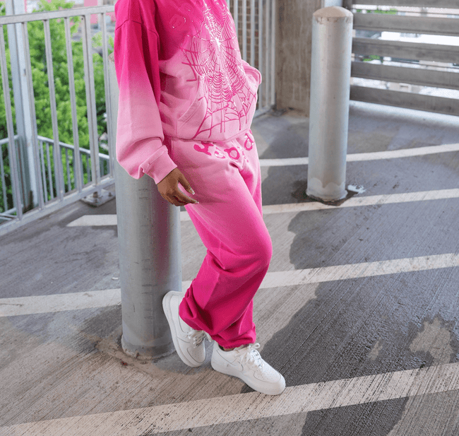 Sp5der Web Ombre Sweatpants Pink Main Image